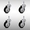 Service Caster 4 Inch SS Black Polyurethane Wheel Swivel 3/8 Inch Threaded Stem Caster Set SCC SCC-SSTS20S414-PPUB-BLK-381615-4 - alternate 1